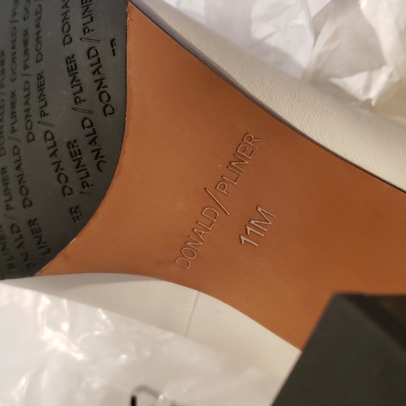 Donald Pliner New HADLEY Ombre Block Heel Pumps Shoes Leather Off-White Women's - Picture 5 of 13